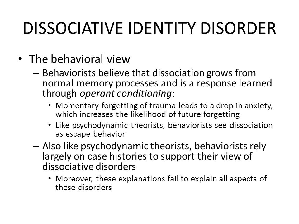 Alters in Dissociative Identity Disorder (MPD) and DDNOS